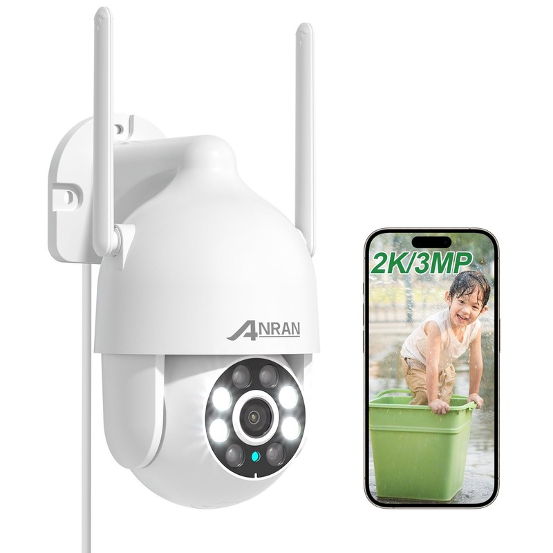 ANRAN 2K WiFi Security Camera Outdoor: 2.4/5GHz Dual-Band, Auto-Tracking, 2-W…