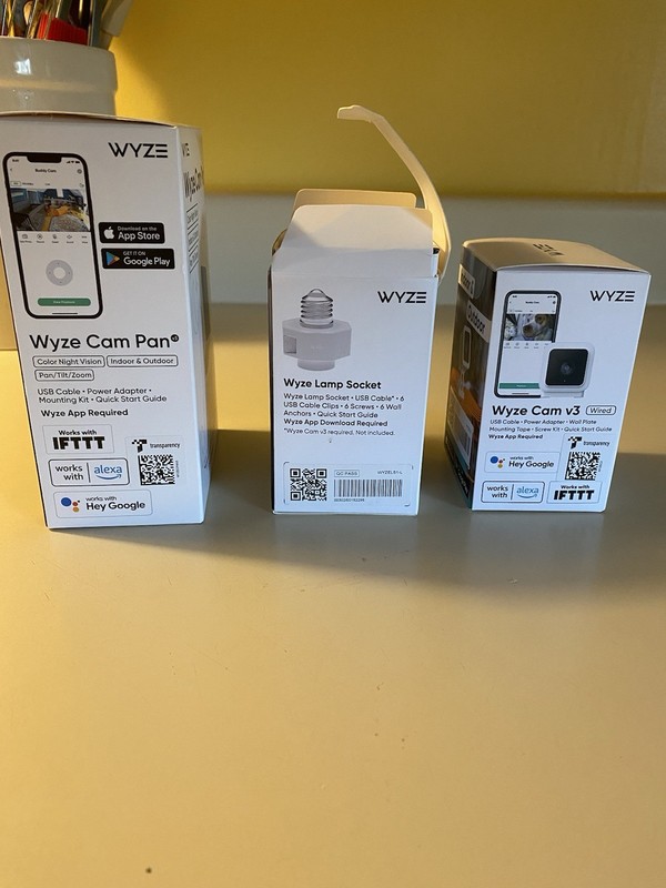 WYZE Camera Outdoor Camera Set 3pc Set Cam Pan, Lamp Socket and Cam Bundle gallery