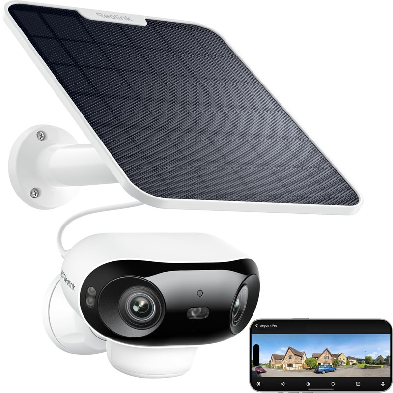 Argus 4 4K Solar Outdoor Wireless, 180° Dual-Lens 8MP for Home , ColorX Night…