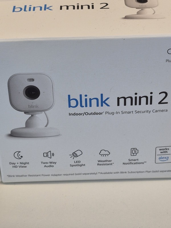 Blink Mini 2 — Plug-in smart security camera, HD night view in color, built-in