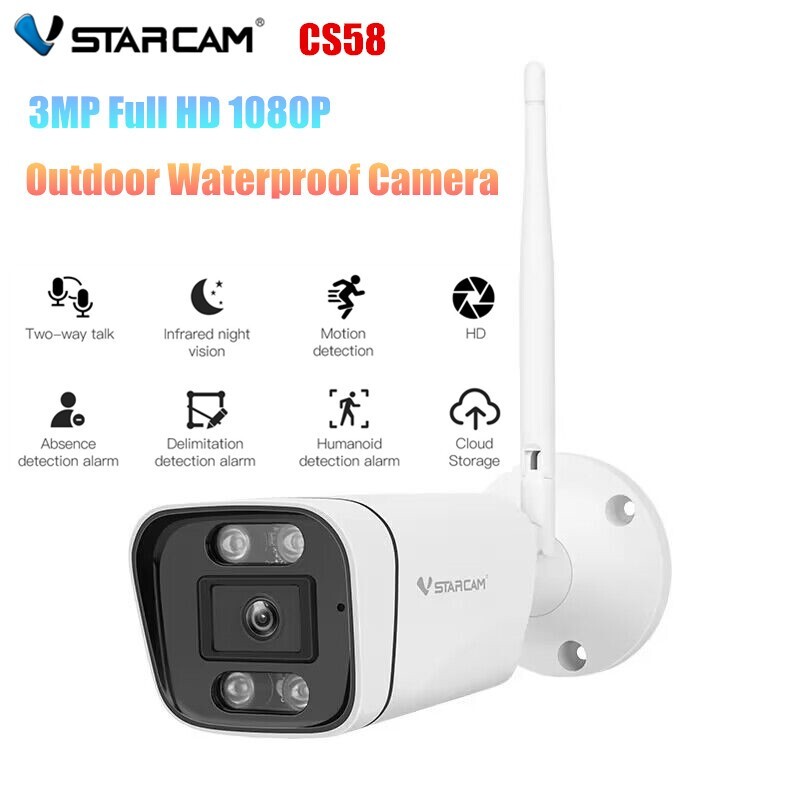 Vstarcam CS58 3MP FHD 1080P Smart 4 Lights Night Vision Waterproof Bullet Camera