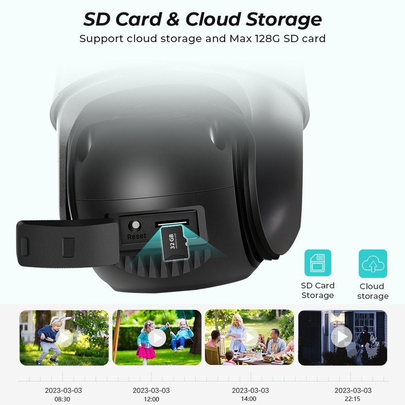 Dual Lens 4K WiFi Security Camera 8X Zoom Outdoor Home Night Vision CCTV PTZ gallery