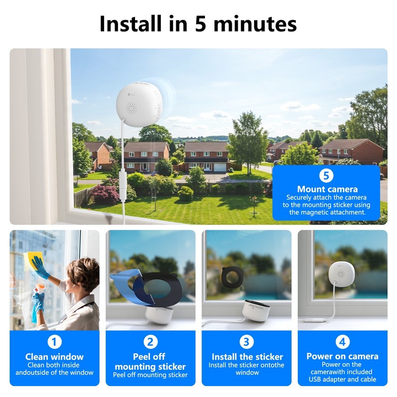 2 Pack Wansview Security Camera Smart Night Vision Indoor WiFi Window Cameras 2K gallery
