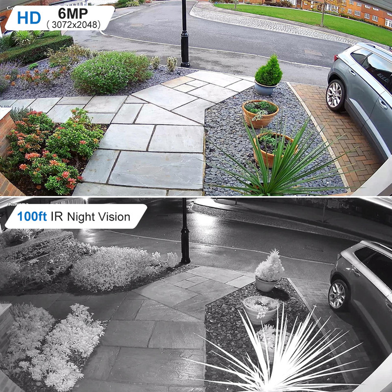 1~4X Anpviz 3K 6MP POE IP Security Camera Outdoor Audio Color Night Vision IP66 gallery
