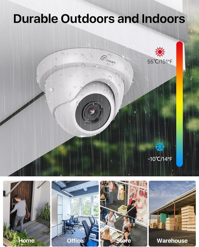Security Camera 1080p HD 1920TVL, Hybrid 4-in-1 CVI/TVI/AHD/CVBS Dome Wired C... gallery