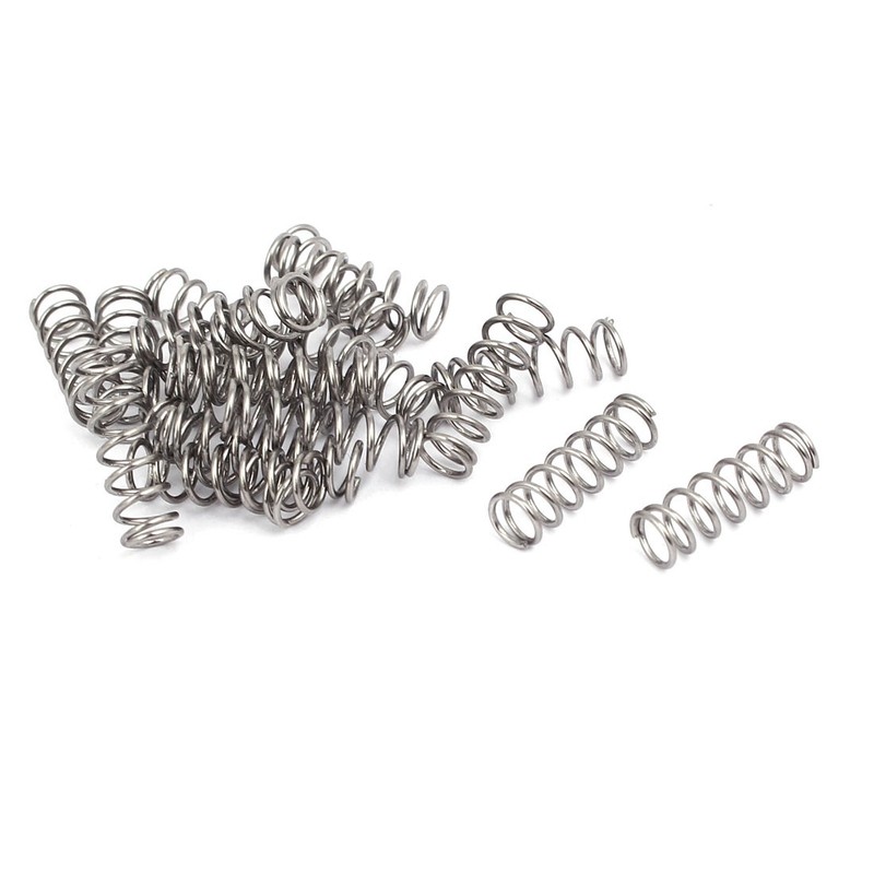 0.6Mmx5mmx15mm Stainless Steel 304 Compression Springs Silver 20pcs.