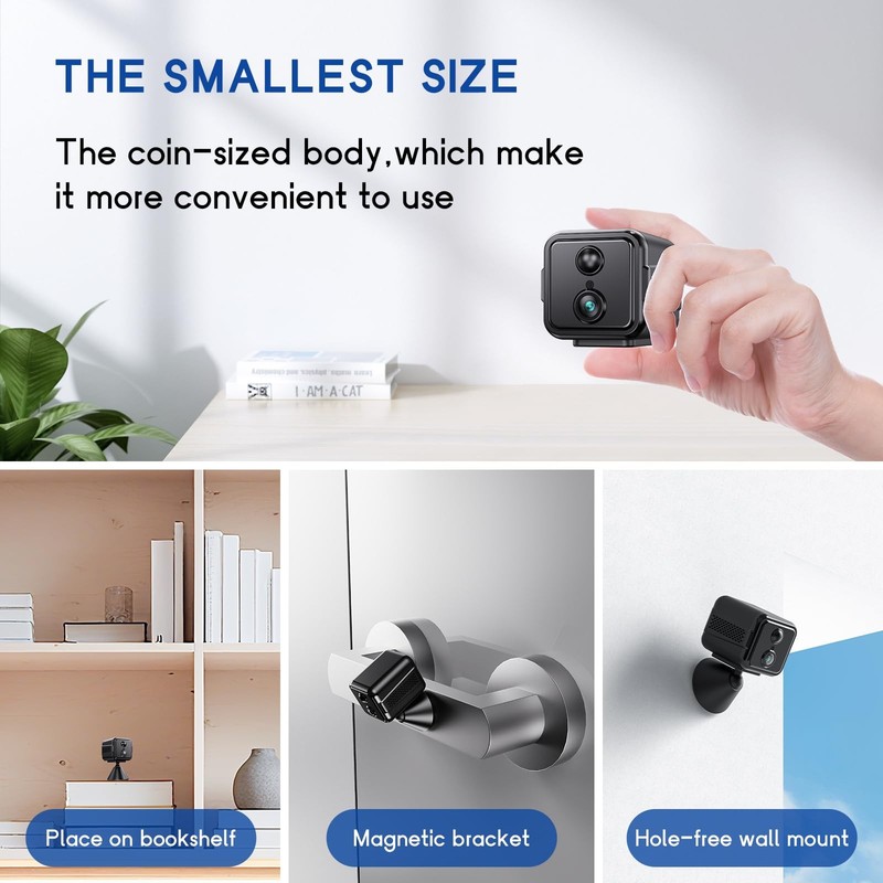 Home Security Wireless Indoor Camera, 1080P WiFi with Magnetic Mount, Pet Cam... gallery