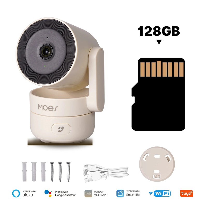 MOES 4MP WiFi Indoor Smart Security Camera Pan/Tilt Night Vision Motion Sound gallery