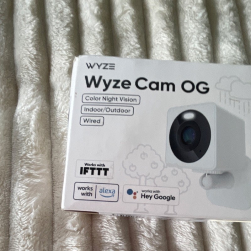 Wyze Cam OG Wired Indoor/Outdoor Camera Color Night Vision 1080p Alexa