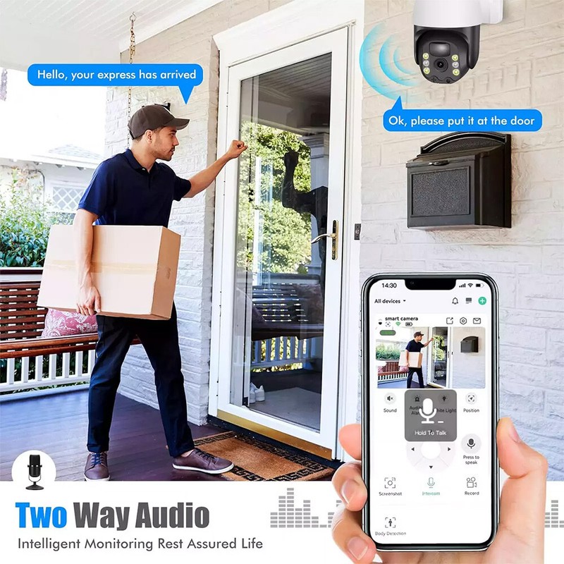 8MP 4K Wifi Security Camera Dual Lens 1-8X Zoom Outdoor PTZ IP Night Vision Cam gallery