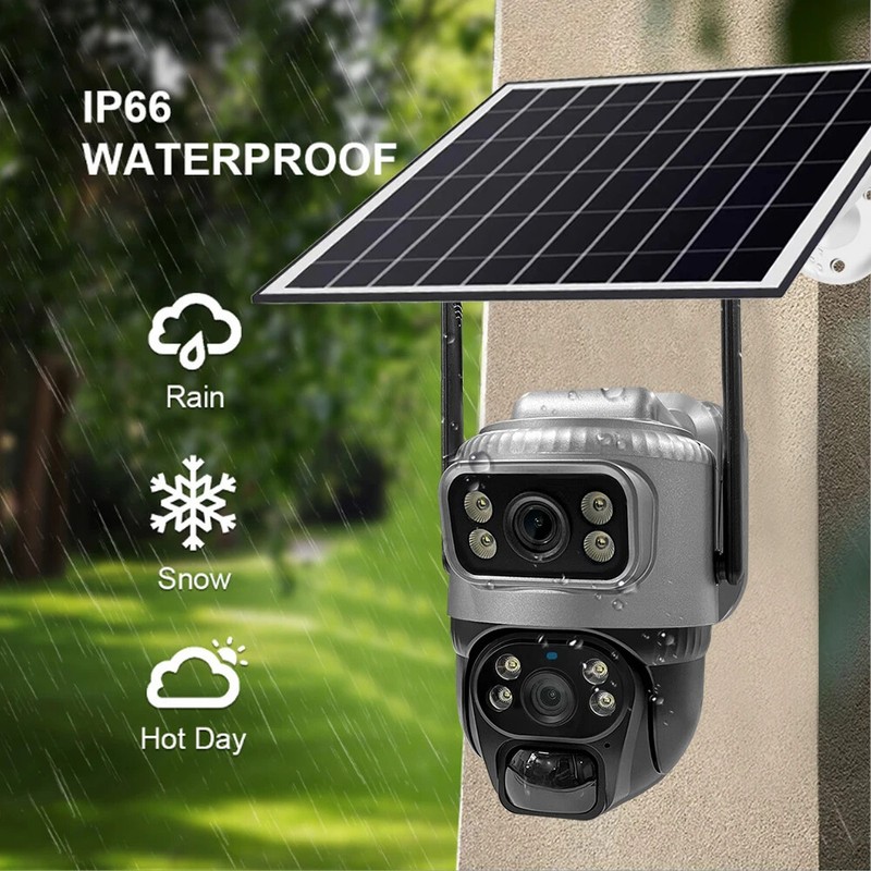 Wifi Security Solar Cameras Smart Protection Dual Lens CCTV Outdoor Surveillance gallery