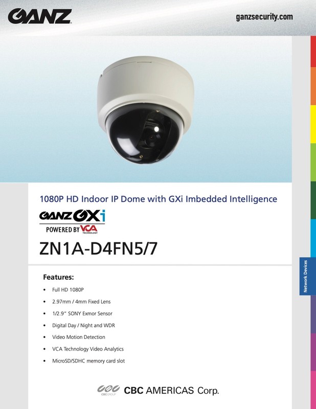 Ganz ZN1A-D4FN5 4-Pack | 1080p GXi Analytics IP Dome | WDR| H.264| NEW WARRANTY gallery