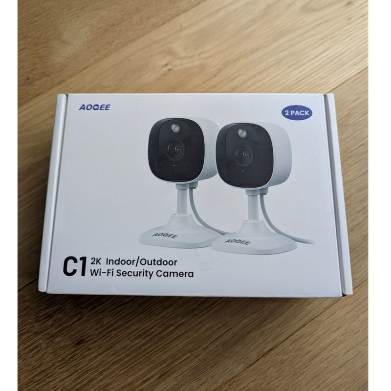 AOQEE C1 2K Wi-Fi Indoor/Outdoor IP Surveillance Camera 2-Pack