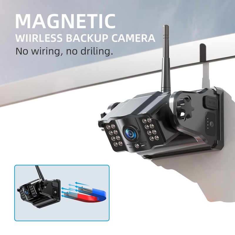 eRapta Wireless Backup Camera Magnetic: 5” Portable, 5 inch-1 camera, black gallery