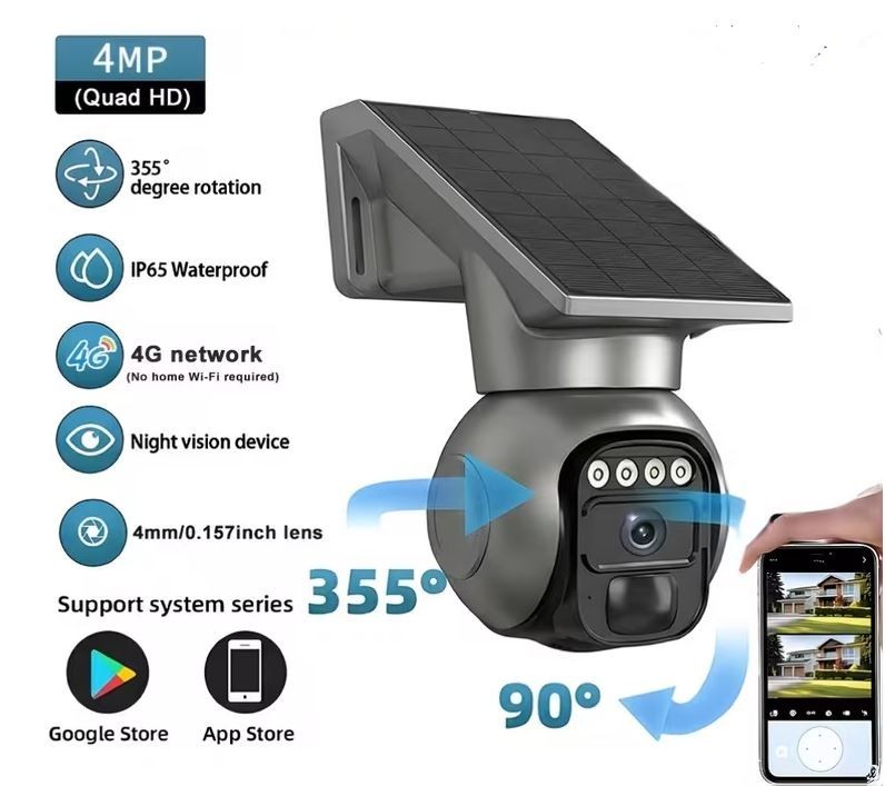 Solar Wifi Security Camera 4MP Wireless Outdoor WiFi 2-Way Audio Night Vision gallery