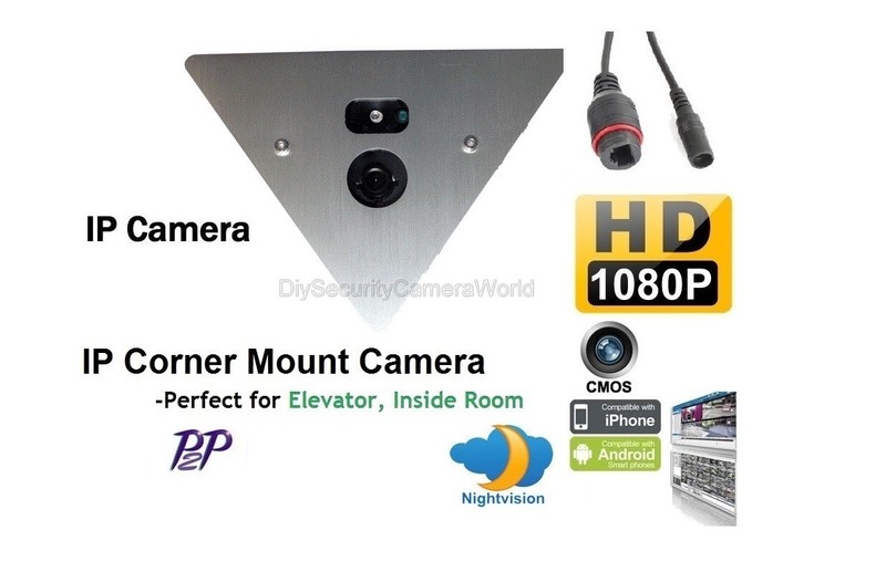 HD 1080P 2 Megapixel H.264/H.265 Elevator Network IP Camera Audio,p2p 12VDC/PoE