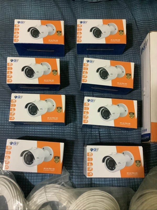GW Security 4K Cams ~8 Night Vision Cameras, Video Recorder, And Ethernet Cable