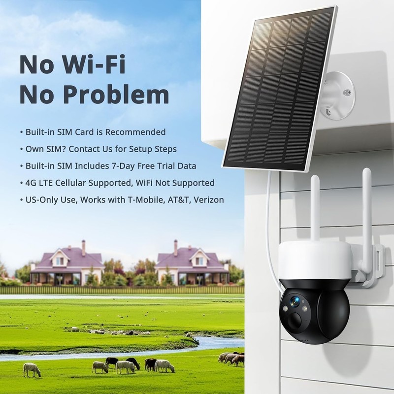 4G Camaras De Seguridad Sin WIFI Para Casa Exterior Inalambricas Con Panel Solar gallery