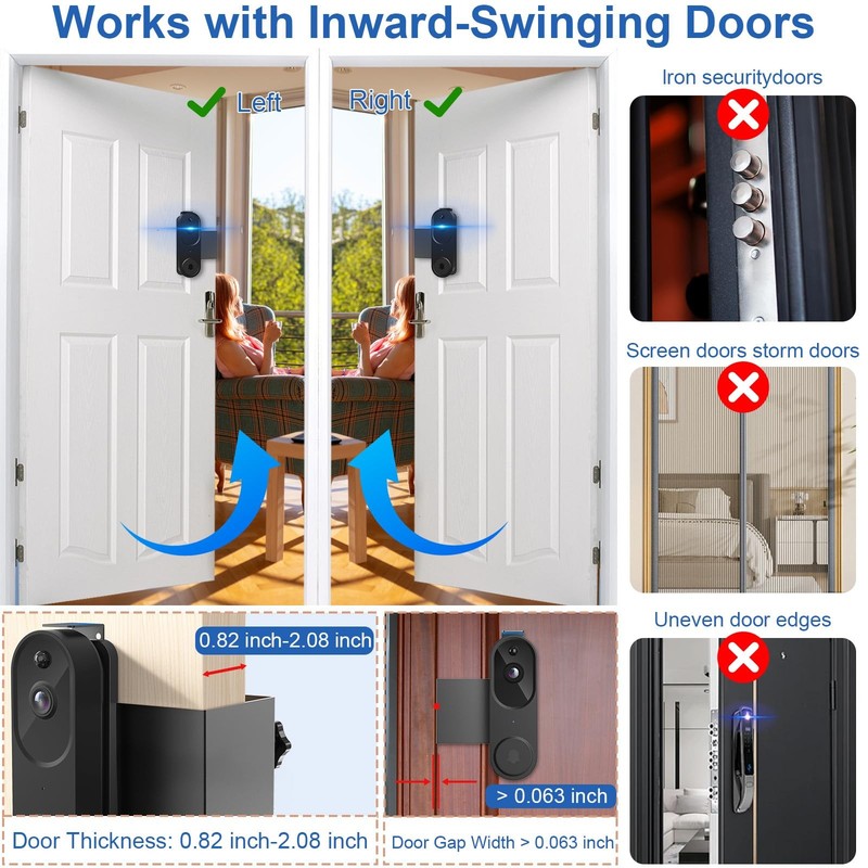 Anti-Theft Doorbell Mount No Drill with Orbitell/Reolink Video Doorbell, Adju... gallery