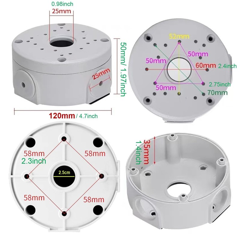 2 PCS Dome Camera Junction Box Security Bracket CCTV Surveillance Mount ABS gallery