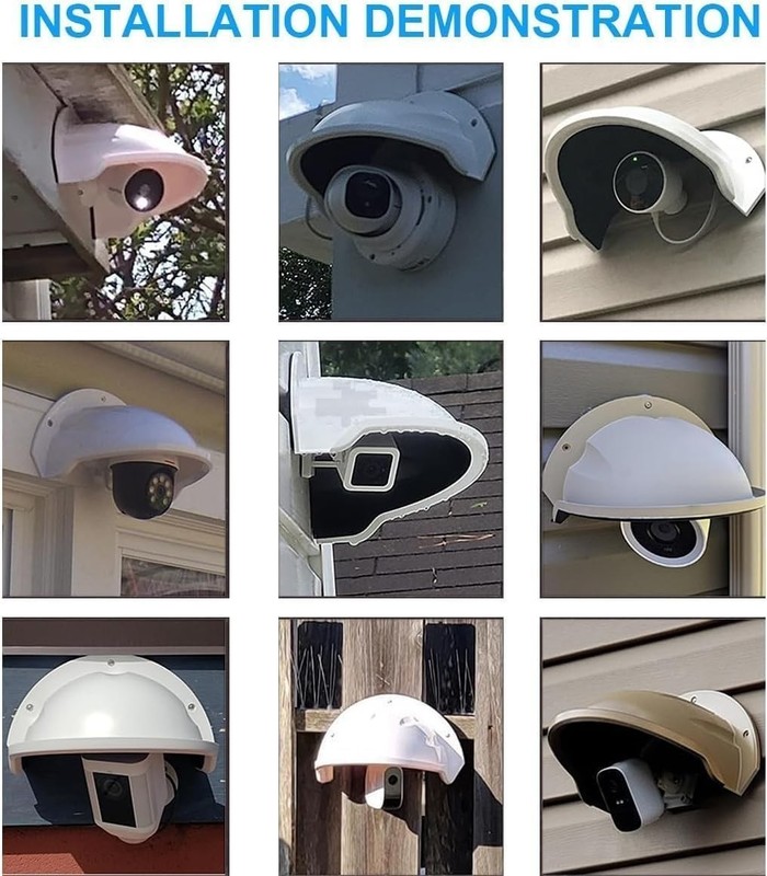 2-Set Outdoor CCTV Security Camera Top Cover, Sun Rain Shade Cover Shield Pro... gallery