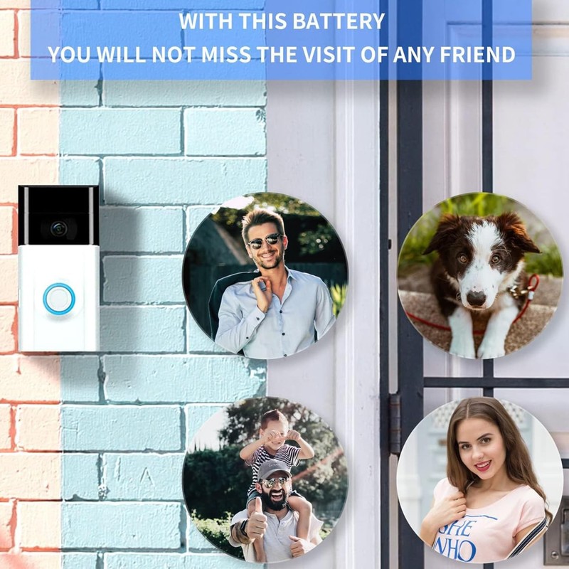1-Pack Replacement V4 Battery For Ring Doorbell Plus 5F77E9,Video Doorbell 2/3/4 gallery