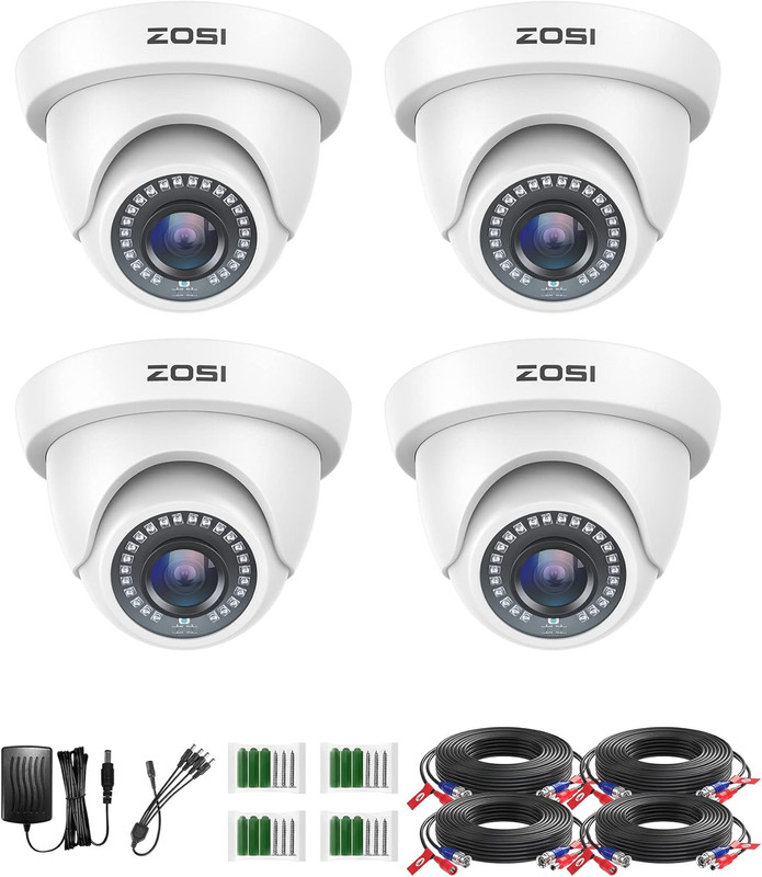 4-Pack 2MP Outdoor/Indoor 1080P Security Cameras Night Vision CCTV Dome Camera