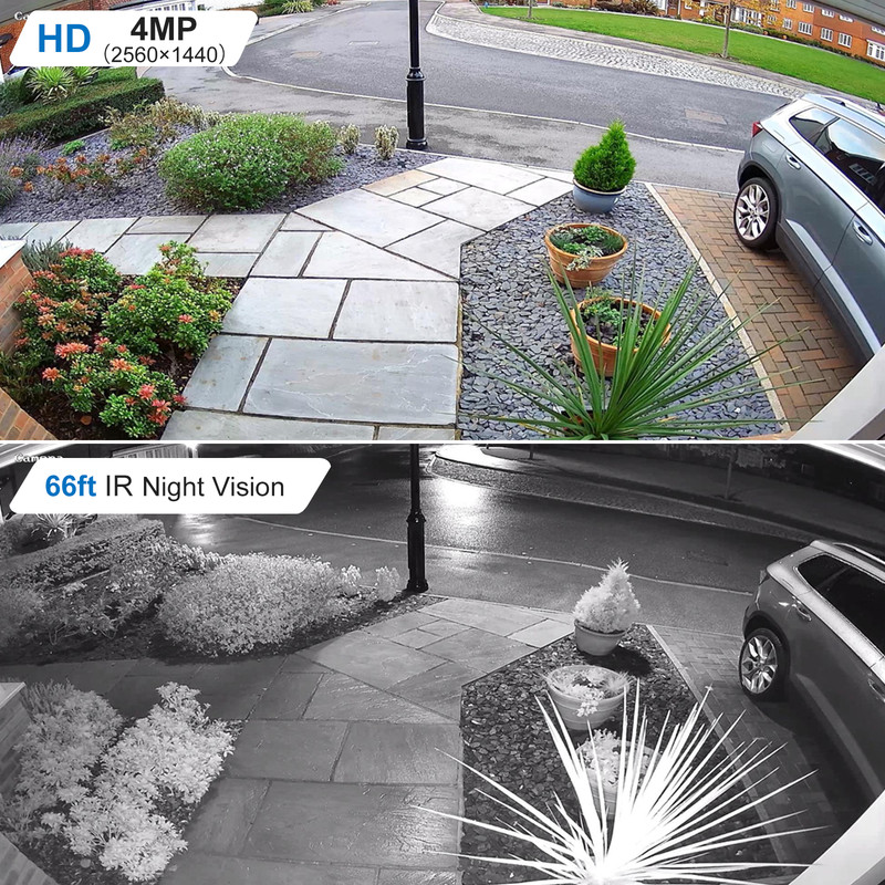 Anpviz 4MP PoE IP Bullet Security Camera Outdoor 24/7 Recording 2.8mm Lens NDAA gallery