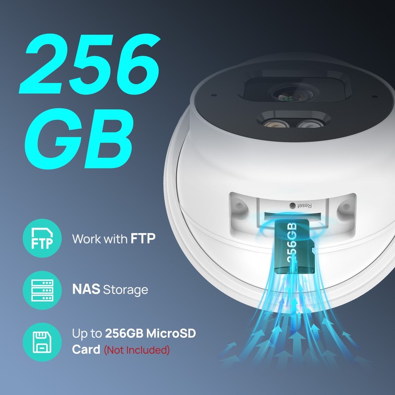 Vikylin Dual light Color+IR Monitor Turret Network 4MP POE Security Camera Wired gallery
