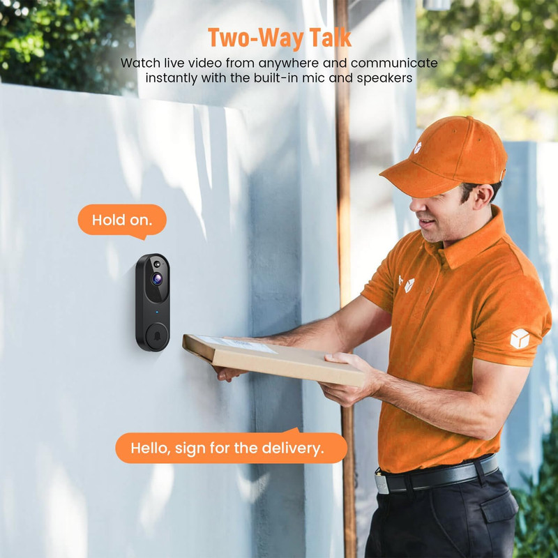 Smart Video Doorbell Camera Wireless, AI Human Detection and Instant Alerts, Nig gallery