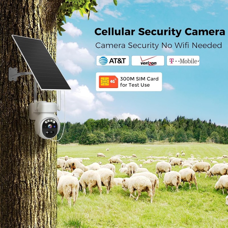 4G LTE Cellular Security Camera Wireless Outdoor Solar 64G rural farm barn ranch gallery