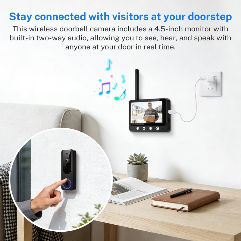 4.5" Display Doorbell Camera Night Vision gallery