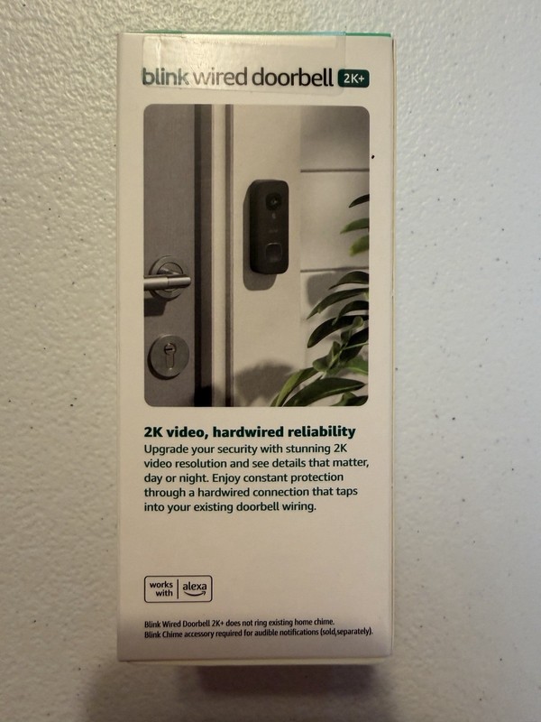 Blink Wired Doorbell 2K+ — Head-to-Toe 2K video Doorbell - Black, NEW gallery