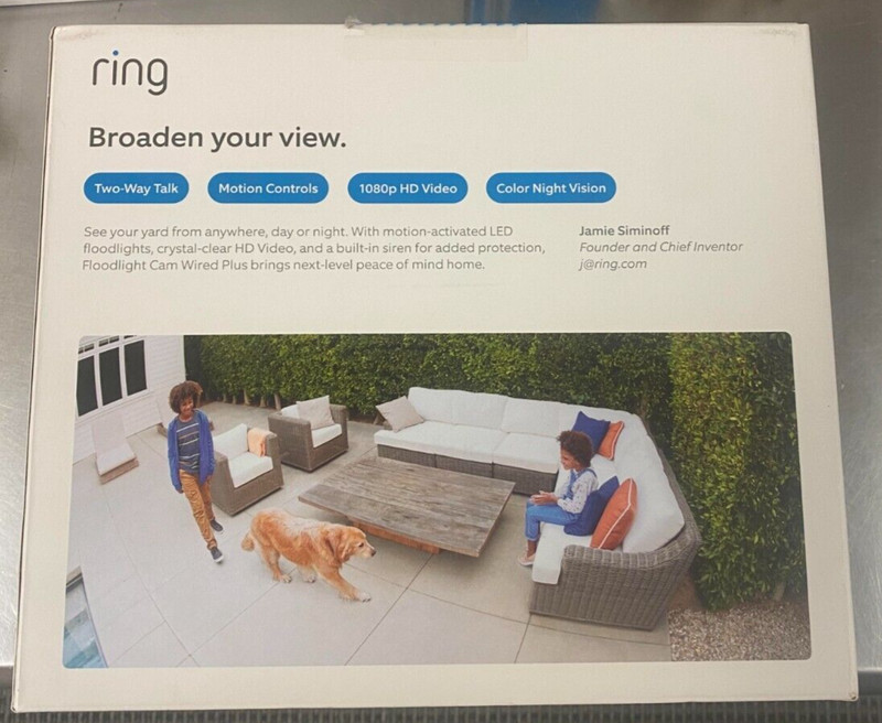 Ring Floodlight Cam Outdoor Wireless Full HD Surveillance Camera - Black gallery