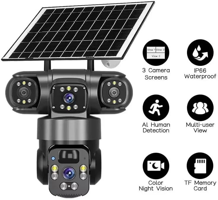 12MP Camara De Seguridad Solar Inalambricas Para Exterior Con Vision Nocturna US gallery