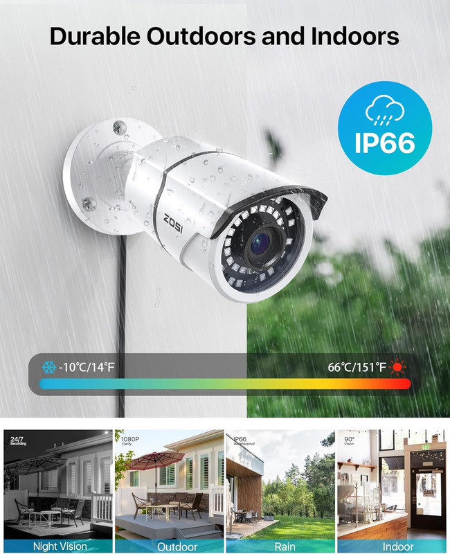 2MP 1080P Security Camera,4-In-1 TVI/CVI/AHD/CVBS Surveillance Bullet Camera Ind gallery