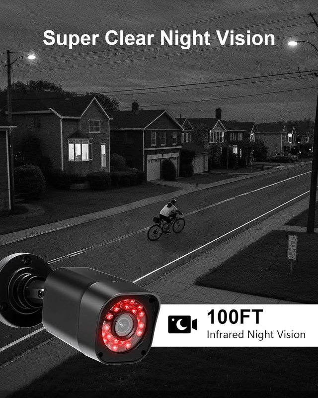 8CH 1080P Wired Security Camera System, 8 X Surveillance Security Cameras Outdo gallery