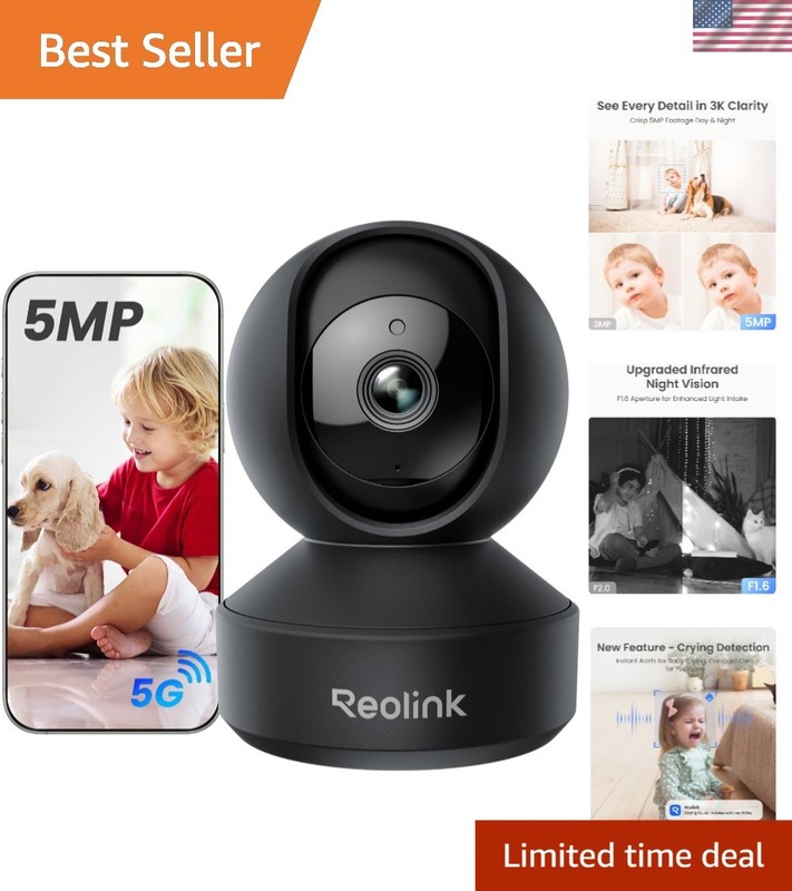 E1 ProBlack 3K 5MP Indoor Camera for Baby Pet Monitoring Night Vision Replace…