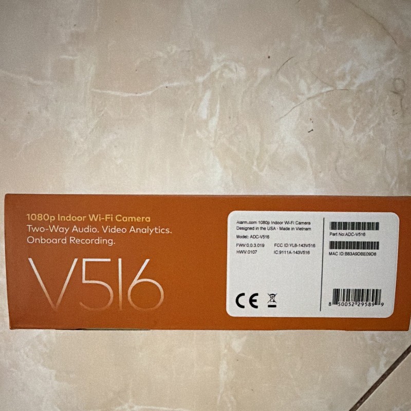 Alarm.com V516 1080p Indoor Wi-Fi Camera Two-Way Audio Video Analytics Recording gallery