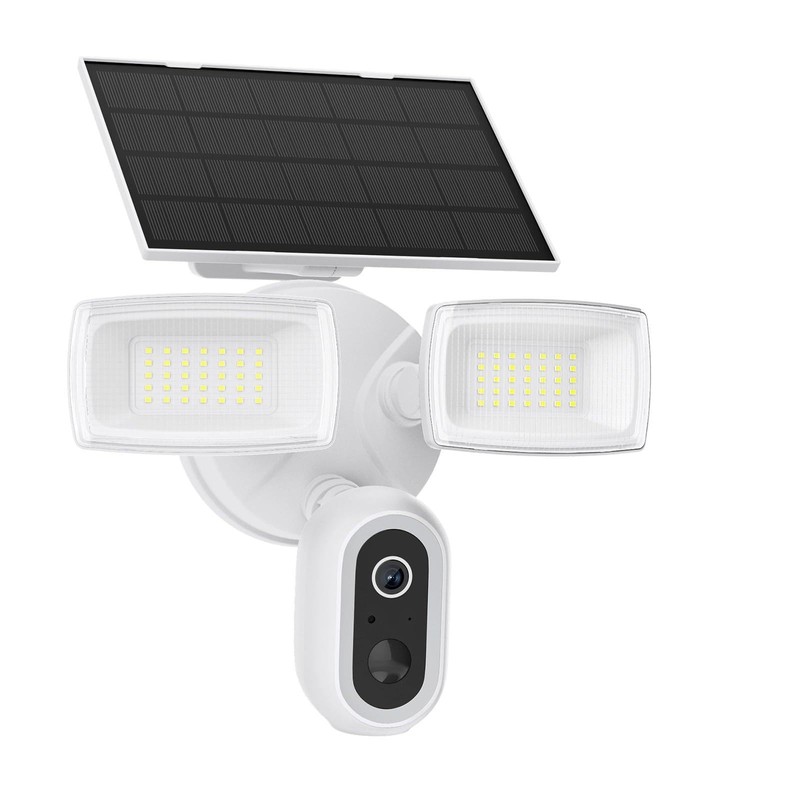 Solar Flood Light Camera, 2K Wireless Outdoor Floodlight Security Cam with US…
