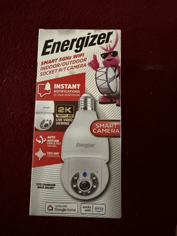 NEW Energizer Smart Camera Wi-Fi Indoor Outdoor Fits Bulb Socket with Voice gallery