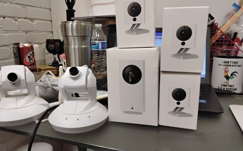 3 wyze cam v2, 1 Cam Pan, 2 pan & Tilt Cameras