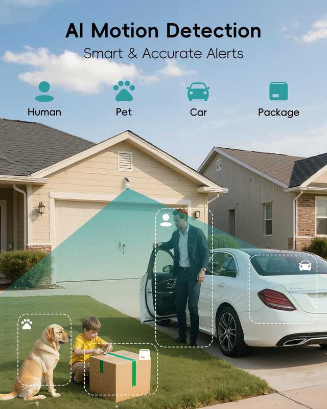2K Solar Security Cameras Wireless Outdoor 2-Pack, 360° PTZ Camera for Home Secu gallery