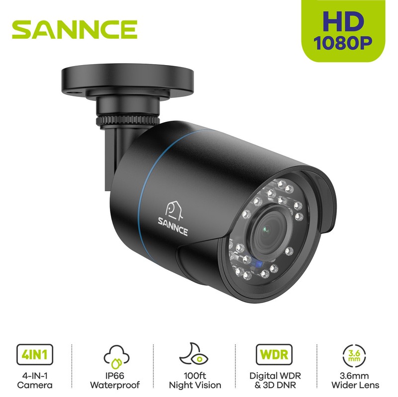SANNCE HD 1080P 4IN1 Home Security Camera CCTV Bullet Outdoor IR Night Vision