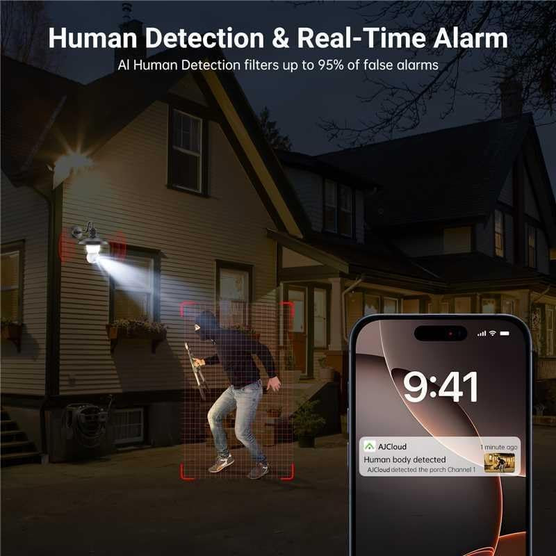 Smart Light Bulb Security Camera,5G&2.4G Security Cameras Wireless Outdoor,2K Li gallery