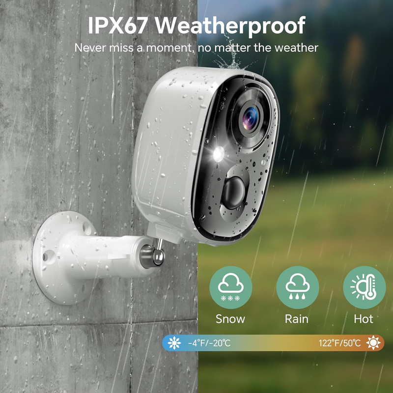 Security Camera Wireless Outdoor 2K Battery Powered Color Night Vision Wifi Wate gallery