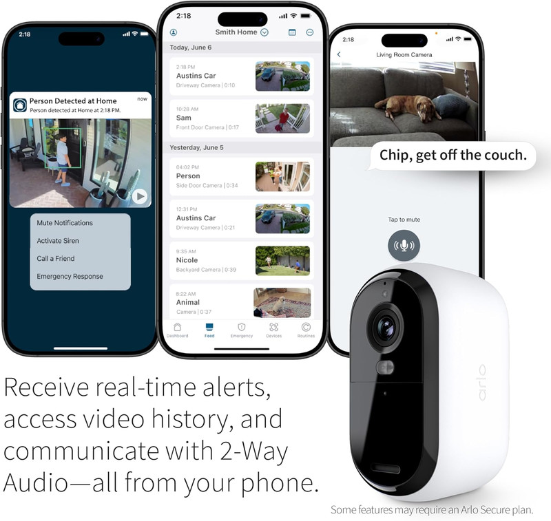 Essential Security Camera 1080P HD | Outdoor - Indoor | 2Nd Gen | Wireless with gallery