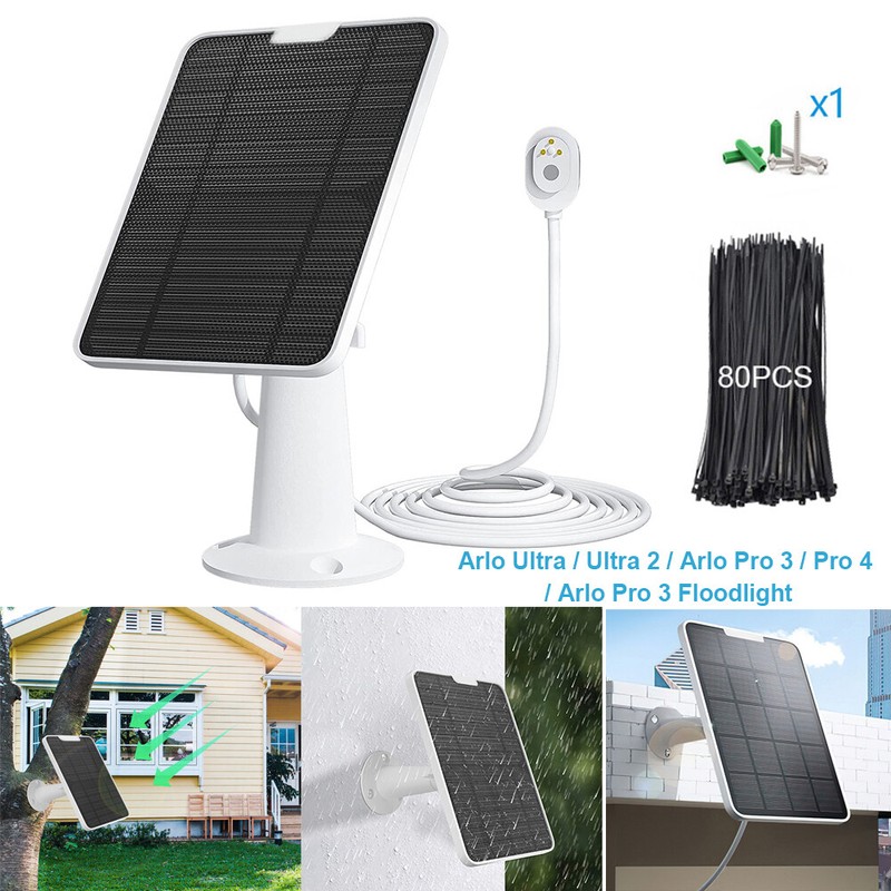 3Pcs Solar Panel Charger for Arlo Ultra/Ultra2/Pro 3/Pro 4 Security Camera US gallery