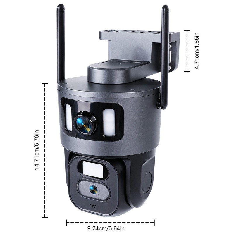 WiFi Security Camera System Outdoor Home Dual Lens PTZ Night Vision 8MP HD Cam gallery