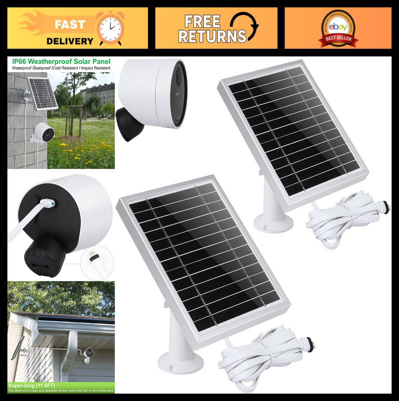 2PACK Solar Panel for SimpliSafe Outdoor Security Camera, Durable AL Alloy Frame